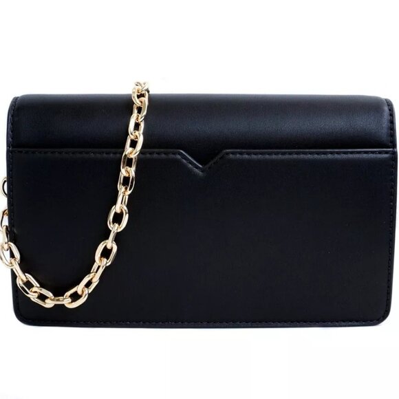Michael Kors CECE Medium Flap Structured Clutch Chain Shoulder Bag Black NWT - Picture 4 of 13